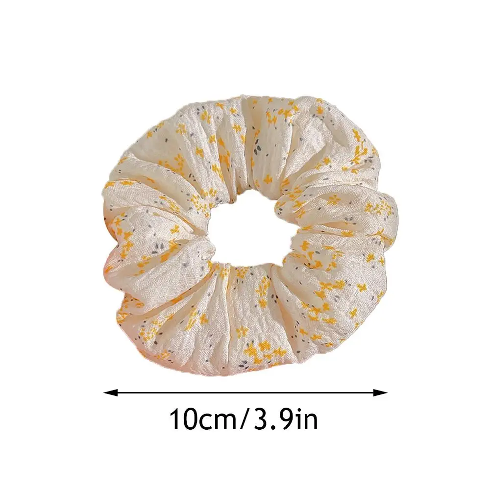 HOT Simple Floral Scrunchie Elastic Rubber Band Rope Hair Accessories Set 3PCS Gilrs Plaid Hair Ties Large Intestine Hair Loop
