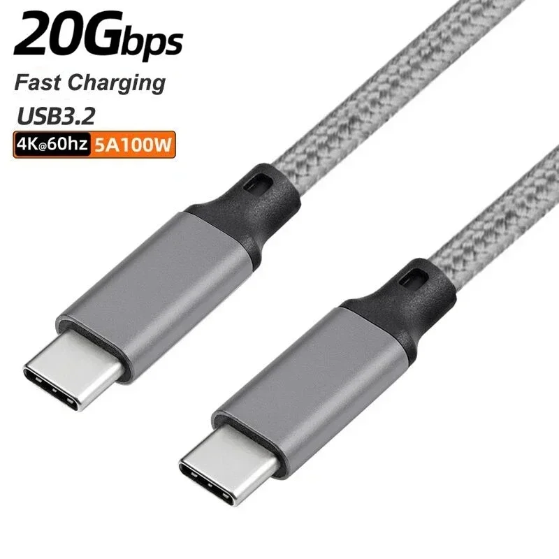 Type C To USB C 3.2 Gen 2 Cable 20Gbps Data Transfer 4K Video Output Monitor Cable 100W PD 5A Fast Charging Short 20cm/30cm/50cm