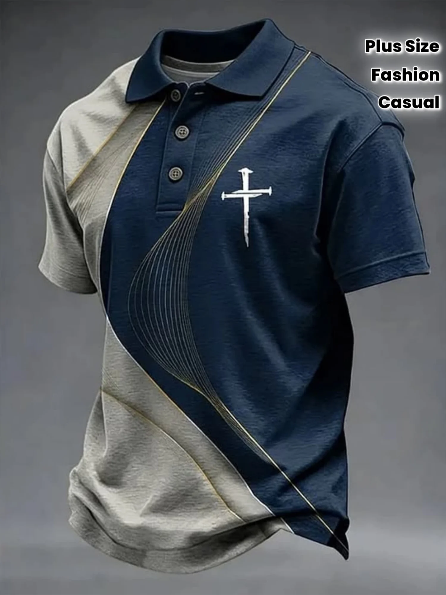 Herrenhemden Sommer-Sportshirt Kurzarmhemd Stilvolles Farbblock-Design Atmungsaktiv & Bequem