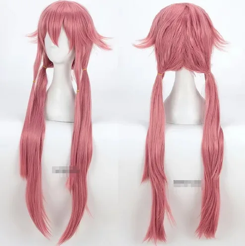 The Future Diary Yuno Gasai Cosplay Wig 80cm Long Pink Straight Heat Resistant Synthetic Hair Wig + Wig Cap