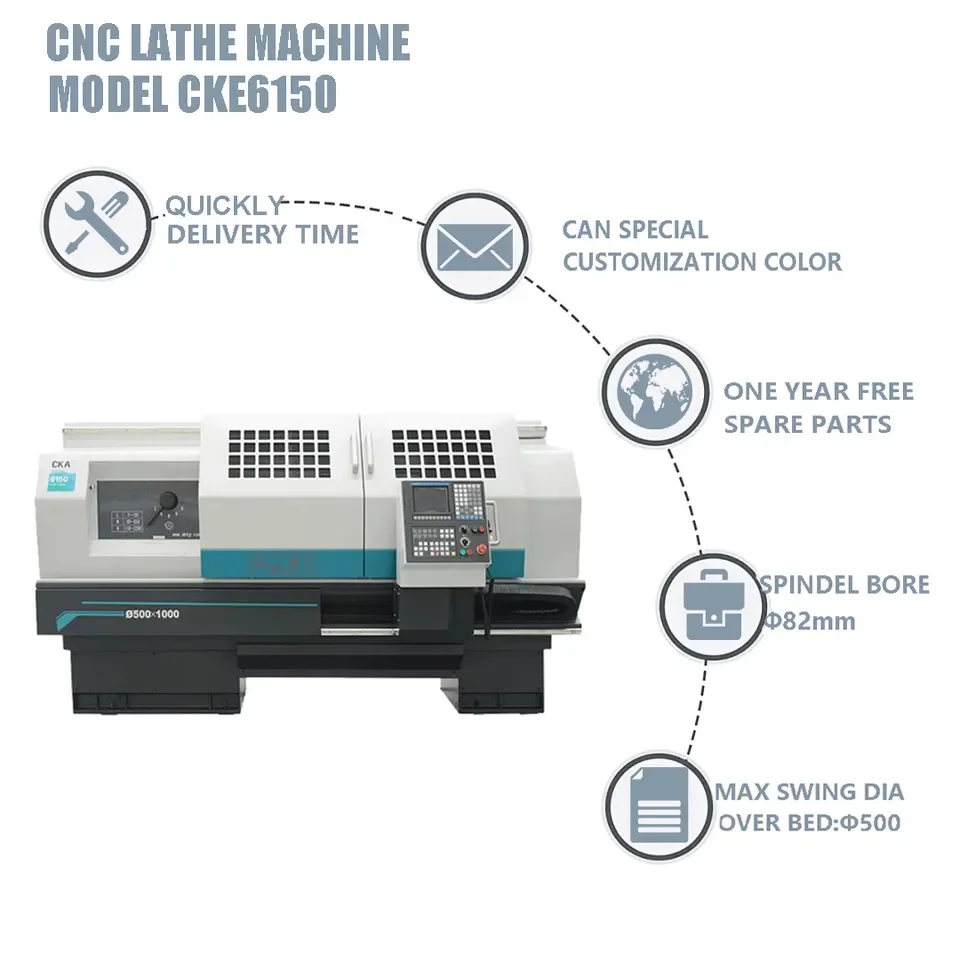 Horizontal Flat Bed CKE6150 CK6150 CK6150Z Lathe CNC Hine