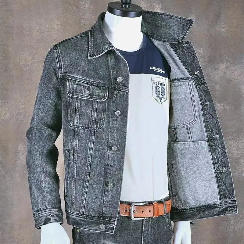 Autumn and Winter 2026 Retro Denim Jacket Men's Korean Slim Trend Handsome Multi-pocket Brand Man Luxury Tooling Jacket Men