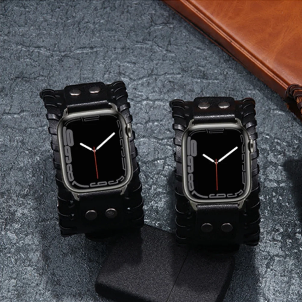 Elegante cinturino in pelle bovina larga, cinturino di ricambio, liscio, confortevole, facile da regolare per l'abbigliamento casual aziendale