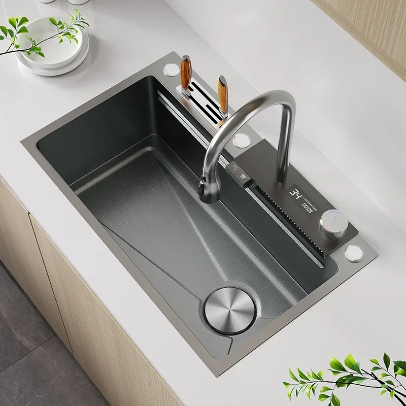 Sink Large single sink Kitchen Nano stainless steel vegetable basin Household dishwasher