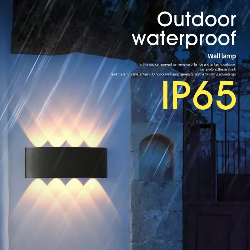 MARPOU-Lâmpada de parede LED exterior impermeável, luz noturna para quarto, candeeiros para sala de estar, decoração de casa, 110V, 220V