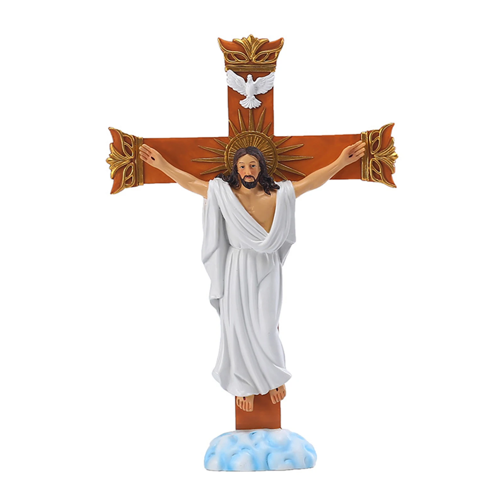 Catholic Crucifix Cross Church Ornaments Decorations Home Office Table Resin Jesus Christ Statues And Figurines 7.87Inch