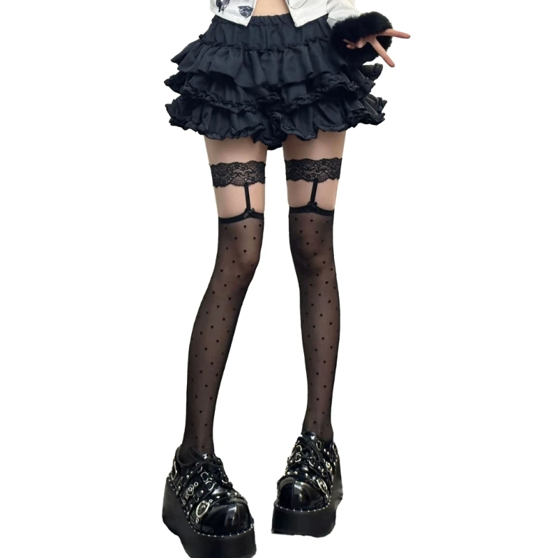 Women's Lolitas Over Knee High Socks Anime Cosplay Costume Spots Thigh High Stockings Long Boot Stockings Hosiery