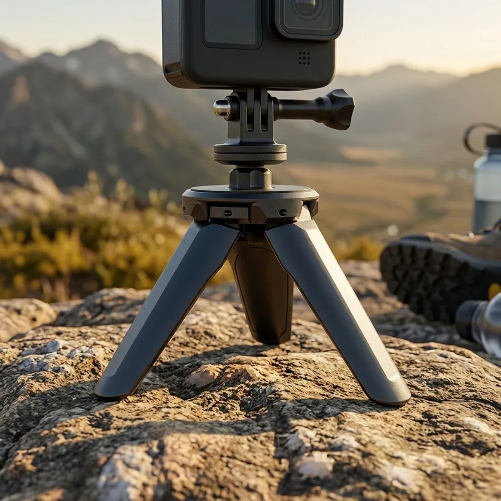 Lightweight Aluminum Magnetic Tripod for Insta360 X6 Compact Foldable Design Auto Open Function for Travel Vlog Setup