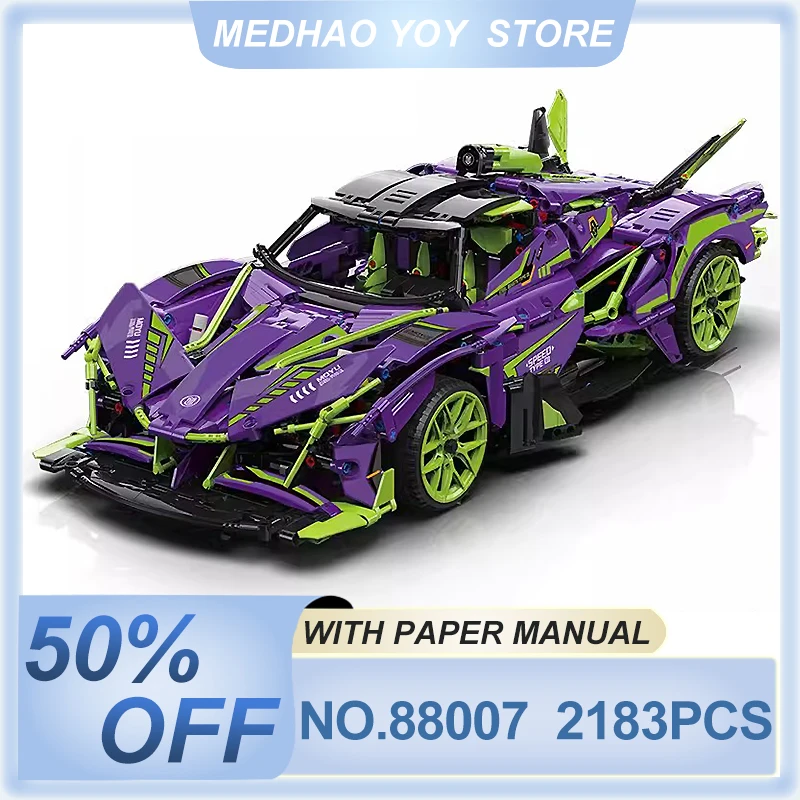 

MOYU 88007 MOC 1:10 Technical Super Sports Racing Car Hypercar Model Building Blocks Bricks Puzzle Toy Christmas Gifts For Kids