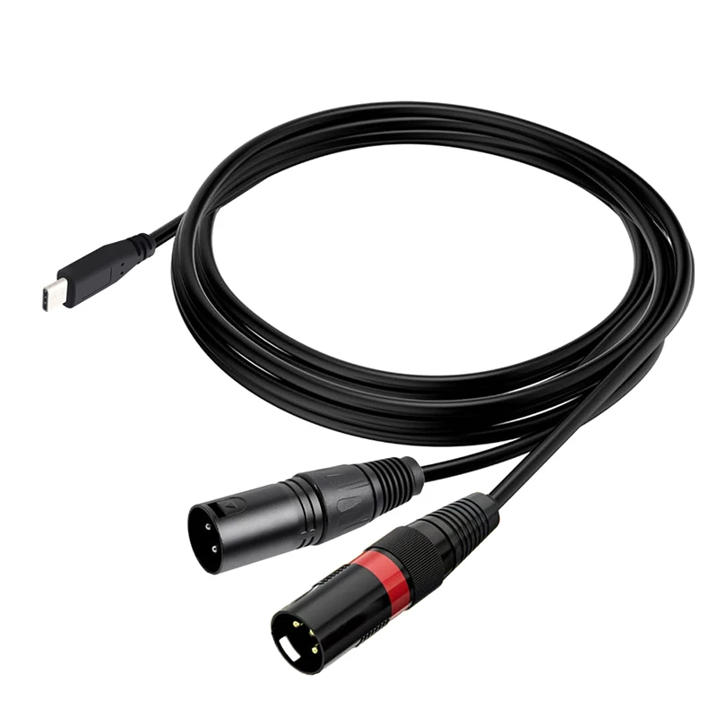 

1m USB-C To Dual XLR Male Audio Cable Adapter For Tablet Phone Laptop iPhone MacBook Samsung