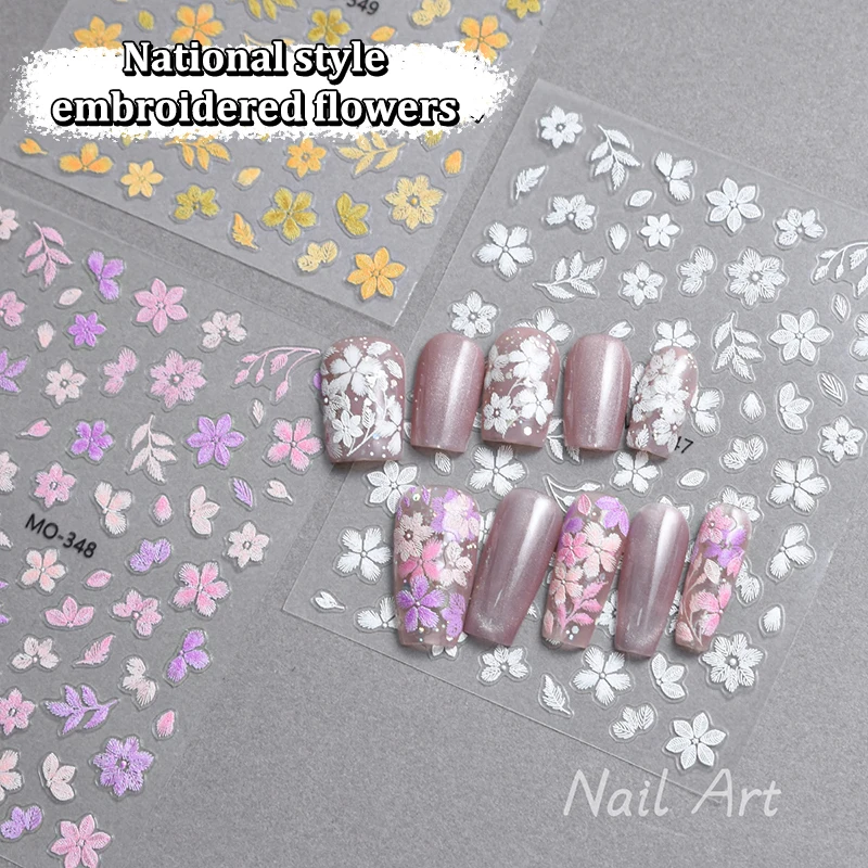 Neue Rose Blume 3d Nagel aufkleber Zubehör Nail Art Dekoration selbst drückend auf Maniküre Aufkleber Damen Maniküre liefert Aufkleber