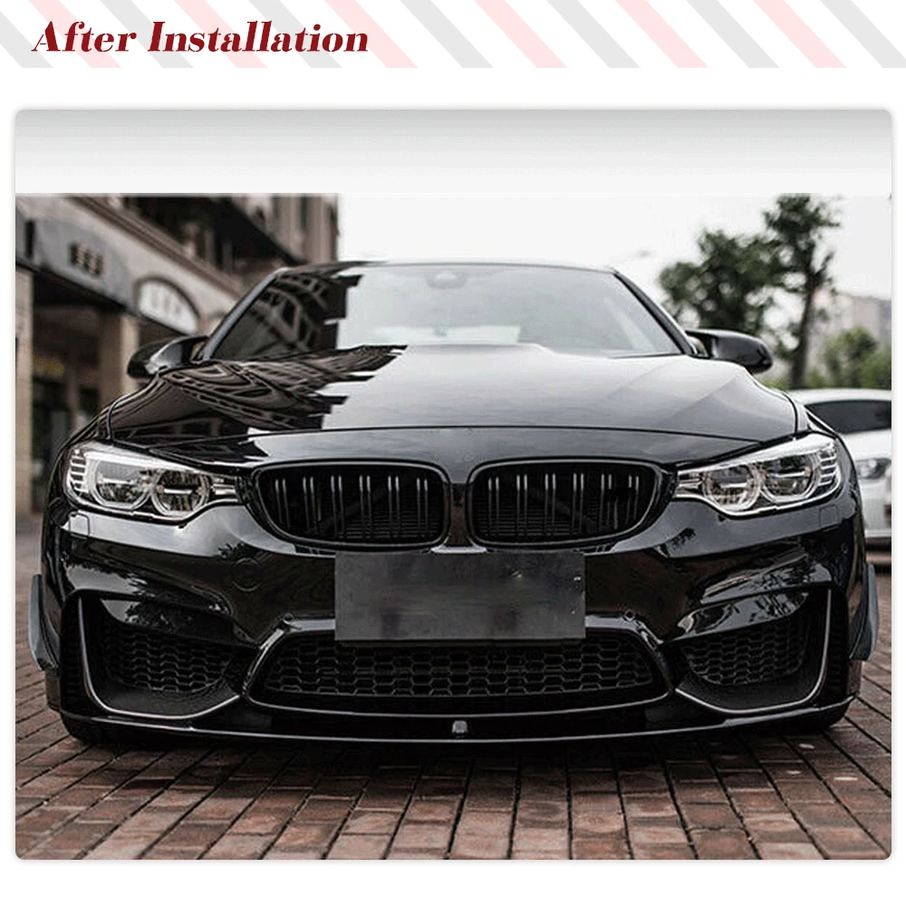 Carbon Fiber / FRP Front Splitters Canards for BMW F80 M3 F82 F83 M4 2014-2018 Car Front Bumper Moulding Trims Decoration 2PCS