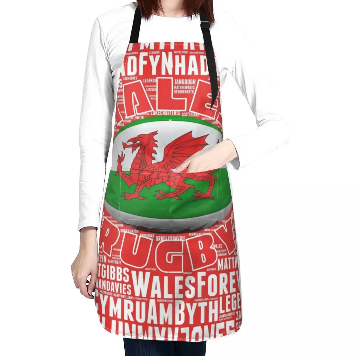 Wales Rugby Legends Apron work ladies Cooking Clothes Chef Uniform Apron