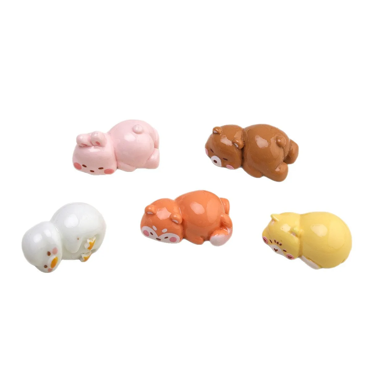 5 قطع من إكسسوارات الراتنج الكرتونية من مينيسو للاستلقاء على شكل ثعلب يمكنك صنعها بنفسك علبة غير المرغوب فيها دلايات مصنوعة يدويًا من مواد صغيرة لمستلزمات الحرف اليدوية والمجوهرات #5