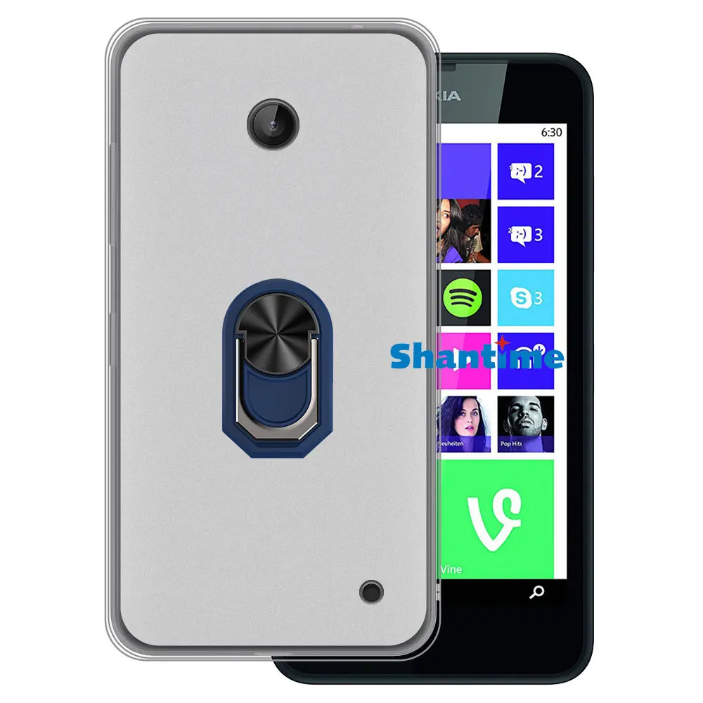 Luxury Shockproof Ring Holder For Nokia Lumia 630 Case Soft Silicone TPU Protective Holder Cover For Nokia Lumia 635