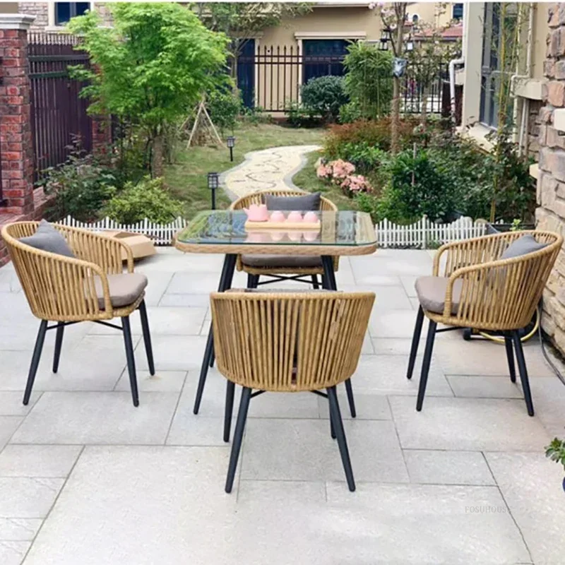 

Customizable Outdoor Garden Furniture Sets Courtyard Balcony Small Table and Chair Set Casual PE Rattan