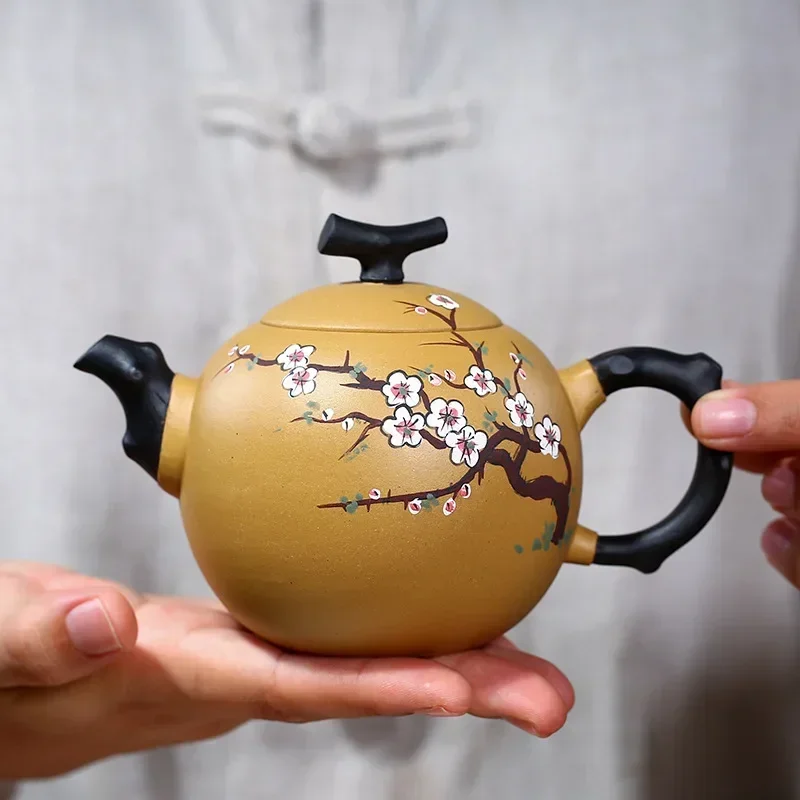 Authentic Yixing tea pot purple clay Plum Dragon Egg Teapot Ore beauty kettle Handmade Tea set Customized gifts 250ml