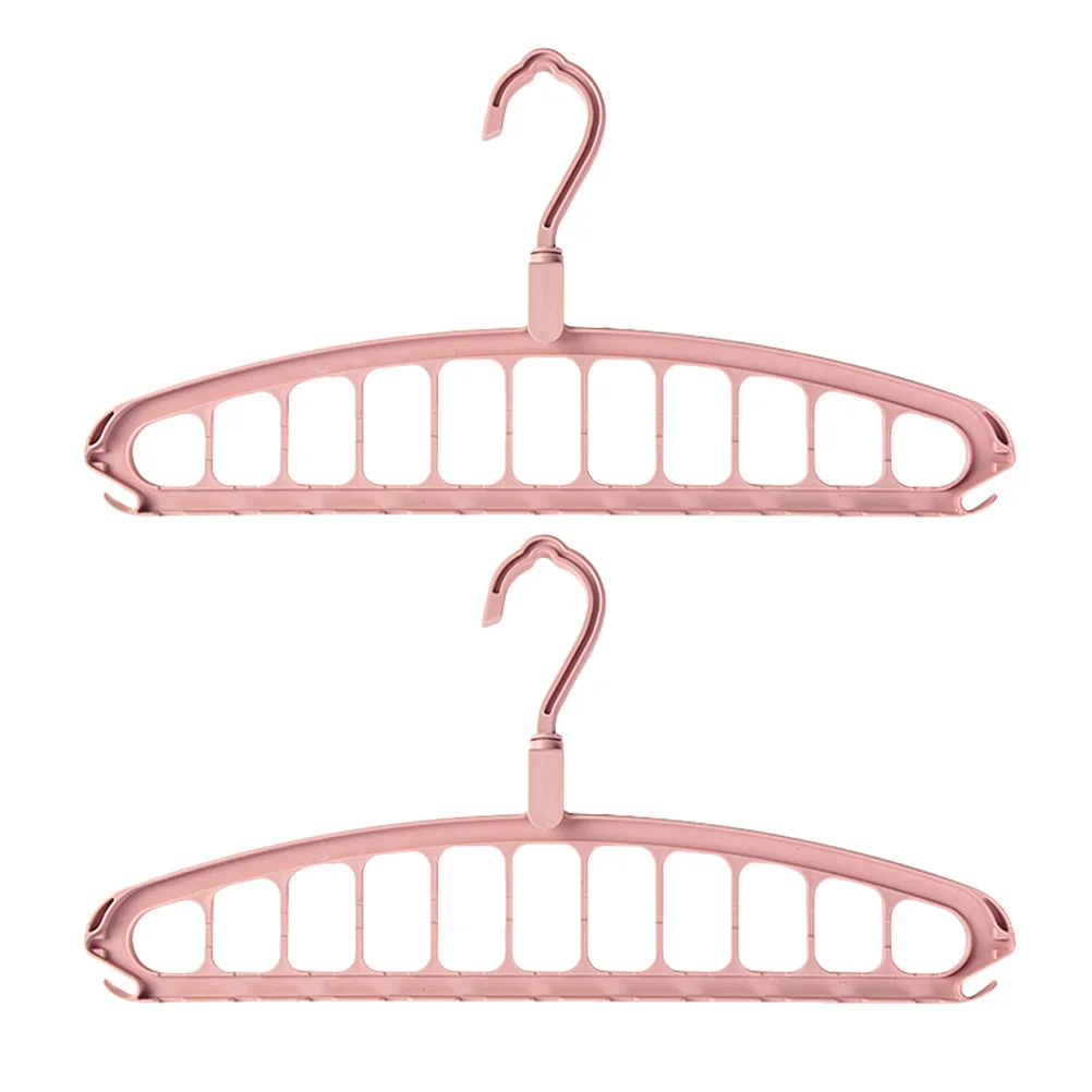 

2pcs PP Folding Hangers Smooth Edge Space Saving Wardrobe Storage 9 Holes Rotatable Hook Clothes Organized Laundry