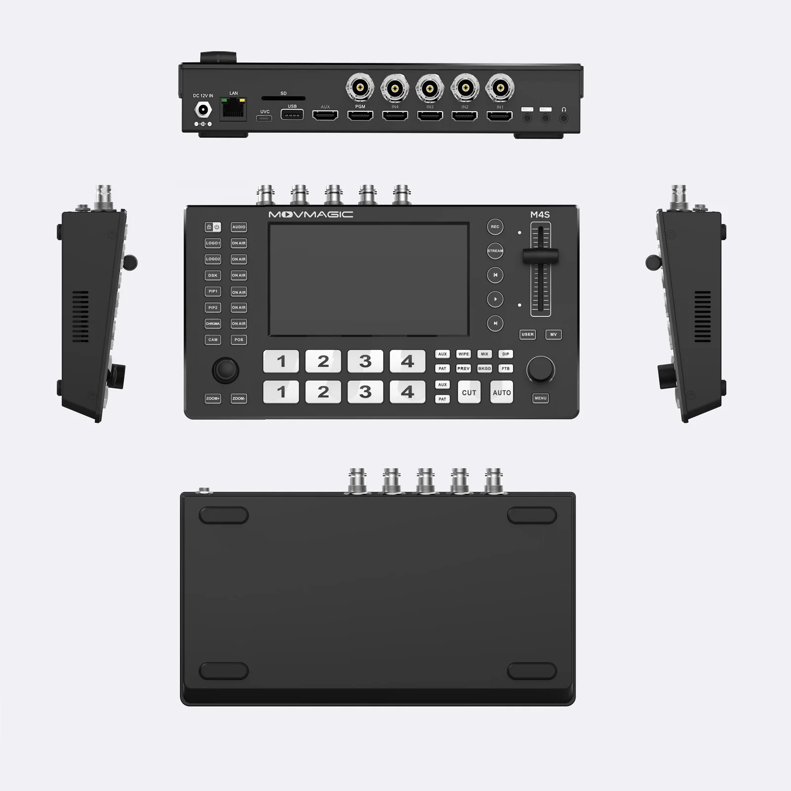 Pro 5-Ch Video Mixer For Output Supports Multi-Interface Inputs PTZ Camera Control Quick Portrait/Landscape Switch For Live