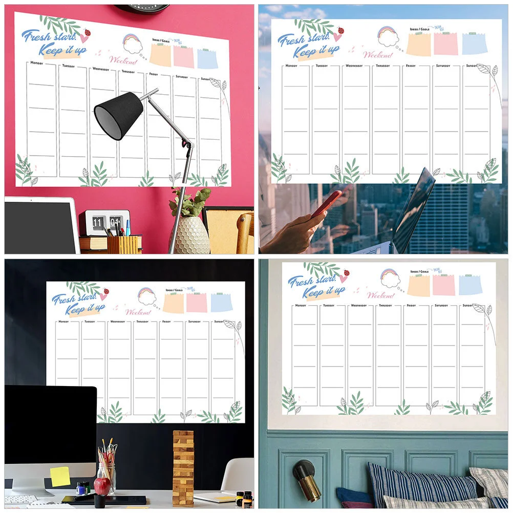 Magnetic Whiteboard Note Wall Calendar Weekly Dry Erase Refrigerator Fridge Pvc Child