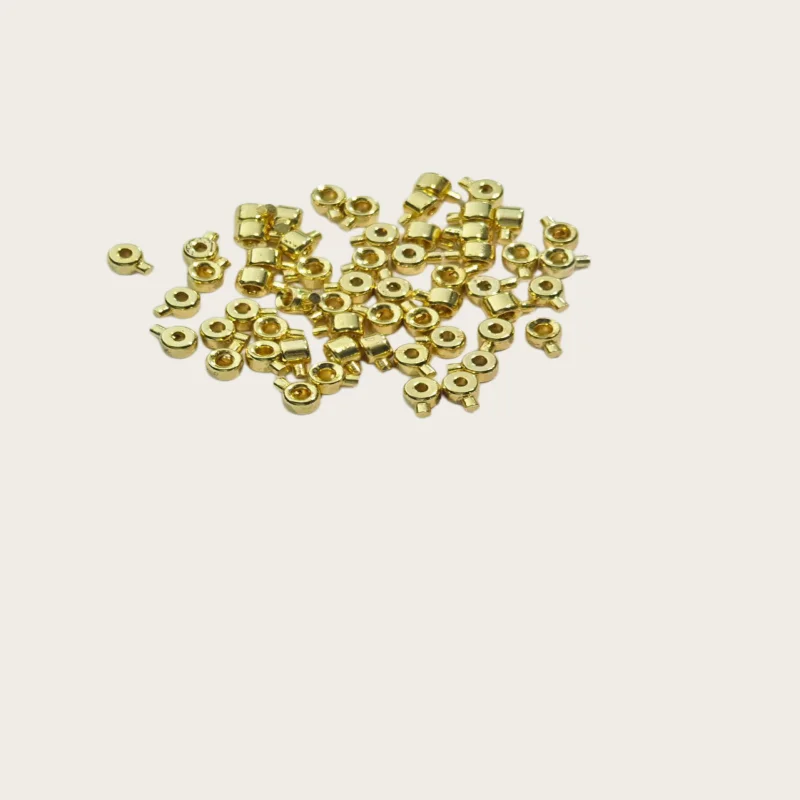 20Pcs 3×4mm Copper Position Clasp Buckles Equipped with Bead Caps Multi-use Connectors for DIY Beaded Bracelet Necklace Jewelry