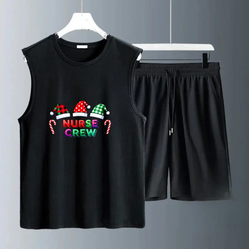 الرجال تانك الأعلى مجموعات البلوز مجموعة تنفس البوليستر الرجال الدعاوى Summe جديد الرجال مجموعات أزياء قصيرة الأكمام + السراويل #2