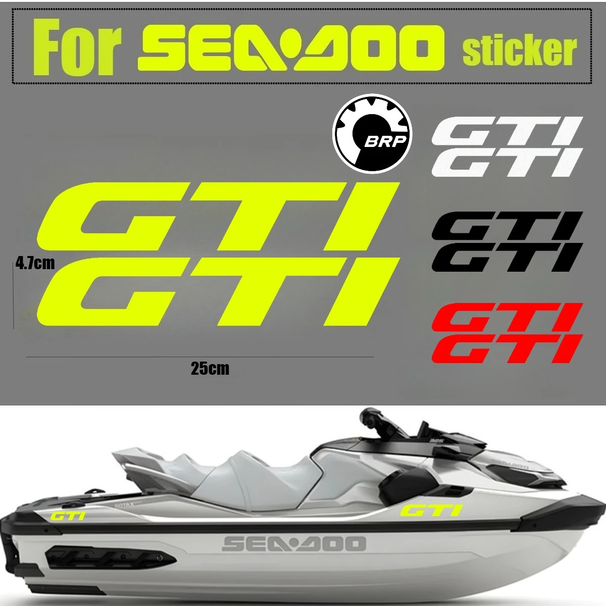 For BRP sea-doo GTI Jet Ski Stickers gti SE90 SE130 SE170 SEA-DOO Jetski Boat Decorative Sticker Vinyl Decals SEADOO Accessories