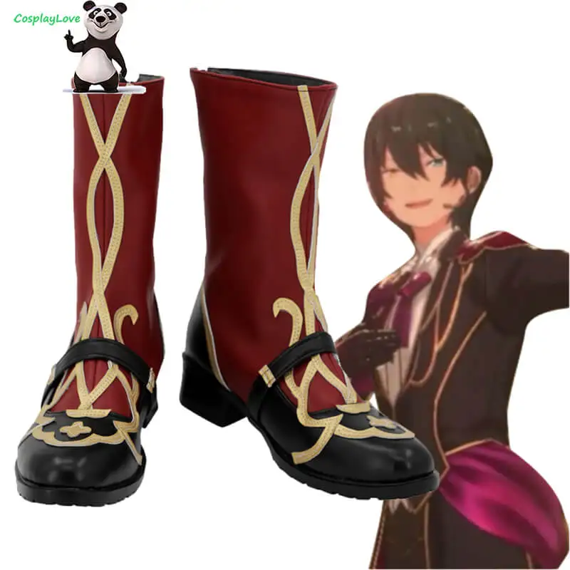 CosplayLove Game Ensemble Stars Valkyrie Kagehira Mika Itsuki Shu Cosplay Shoes COS Long Boots Red PU Leather Custom Made