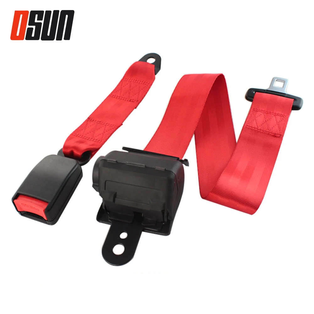 

Universal 2 Point Car Red Seat Belts Safety Belt Extender Extension Buckle Adujstable Shoulder Seatbelt Fit For Most Auto Bus