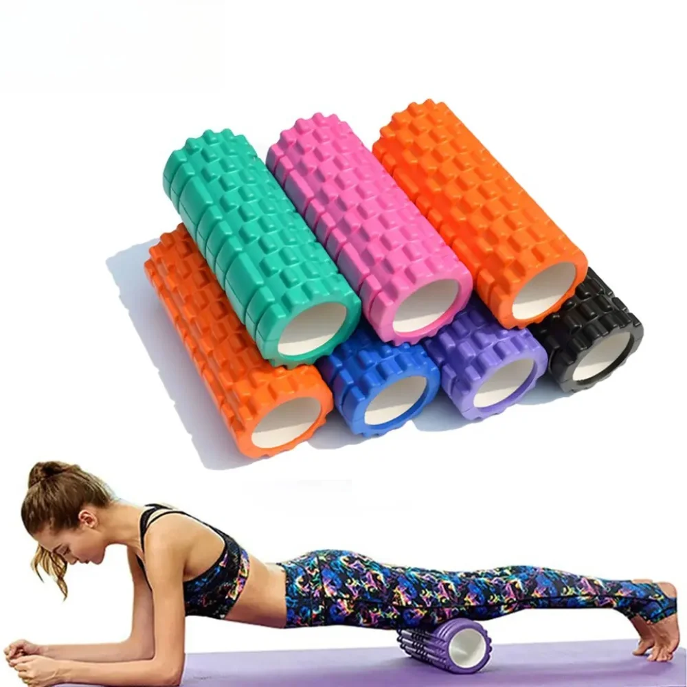33x14cm EVA Hollow Yoga Foam Roller Textured Muscle Massage Roller Spiky Trigger Point Fitness Pilates Back Leg Body Relaxation