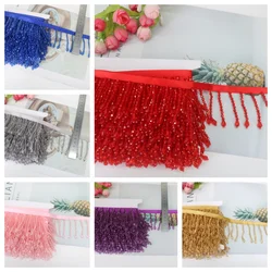 10 Yard 6cm Wide Beaded Fringe Fabric Tassel Trim Tassels Lace Clothes Needlework Decoration Accessories Decorative Brush DIY