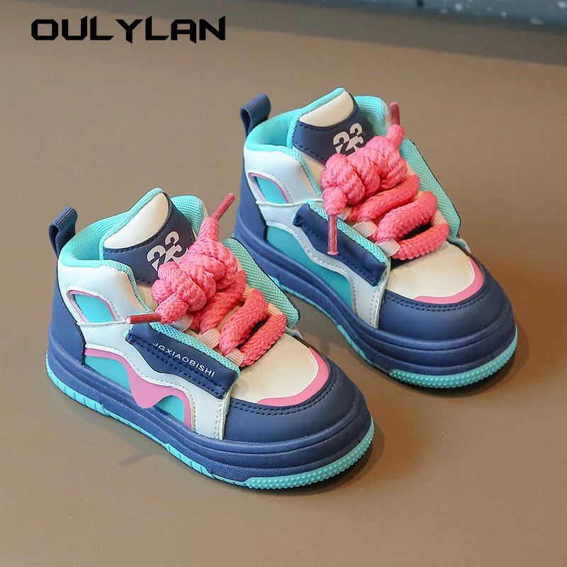 Children's Sports Shoes Spring 2024 Boys' Casual Board Shoes High Top Girls'  Fashion Sports Shoes Breathable Children Board