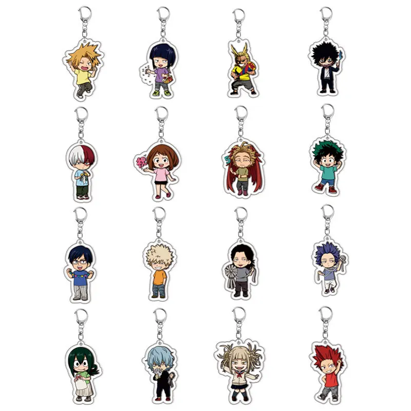 

My Hero Academia Double Sided Acrylic Keychain Exquisite Anime Pendant Friends Girl Gift Accessories Q Version Key Ring