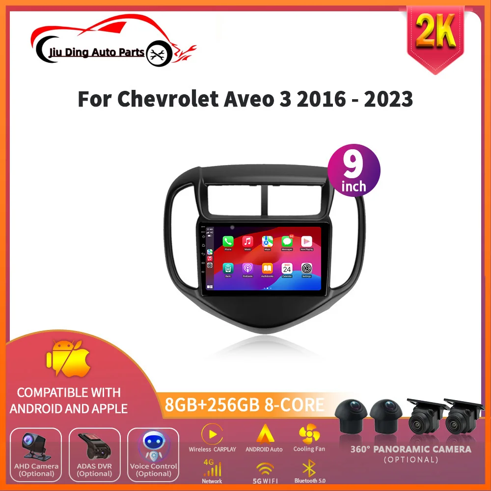 

For Chevrolet Aveo 3 2016-2023 Auto Wireless Carplay Car Radio Multimedia Navigation GPS 4G Android 14 Stereo Screen