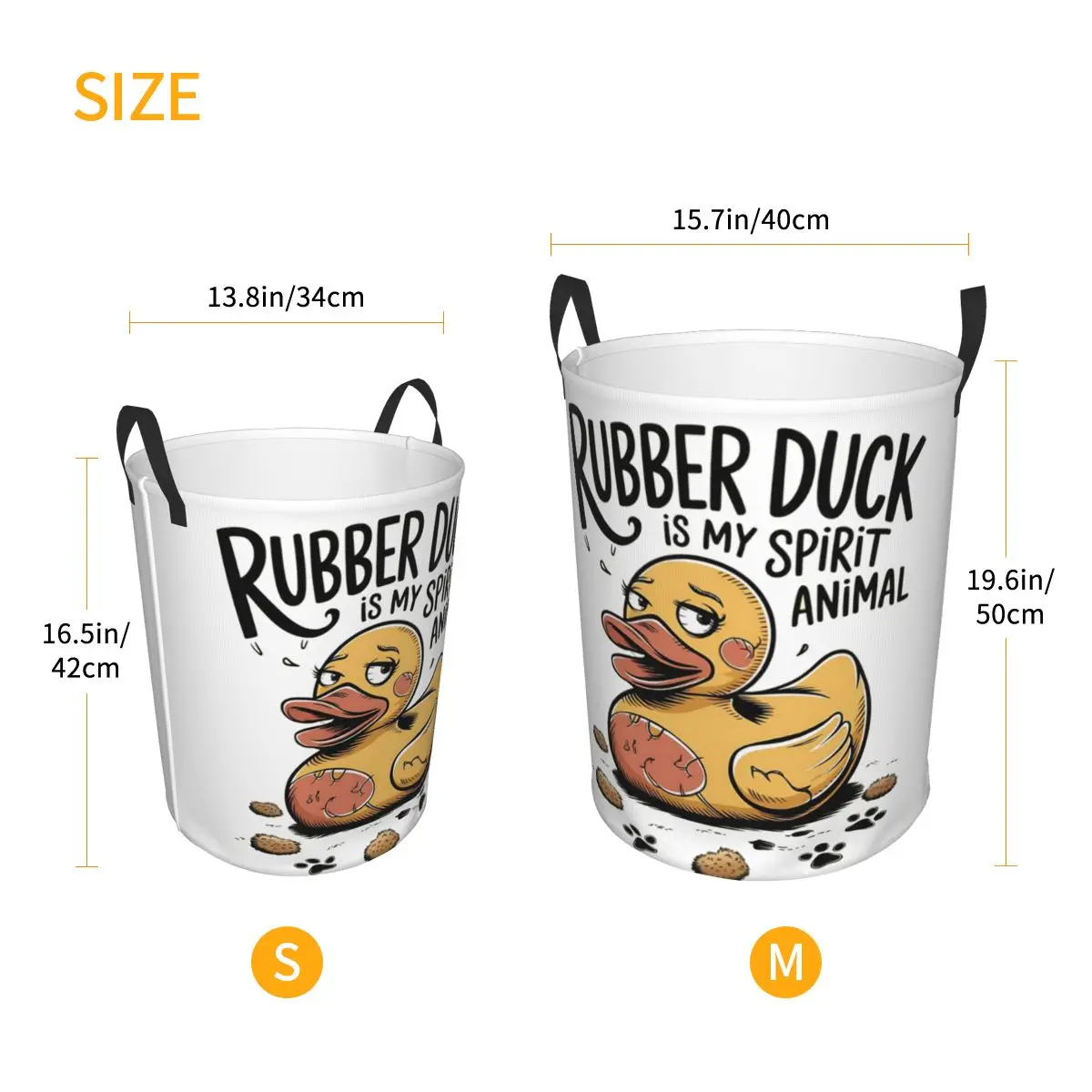 Humorous Dog's Favorite Rubber Duck Foldable Laundry Baskets Dirty Clothes Toys Sundries Storage Basket Large Bucket For Home