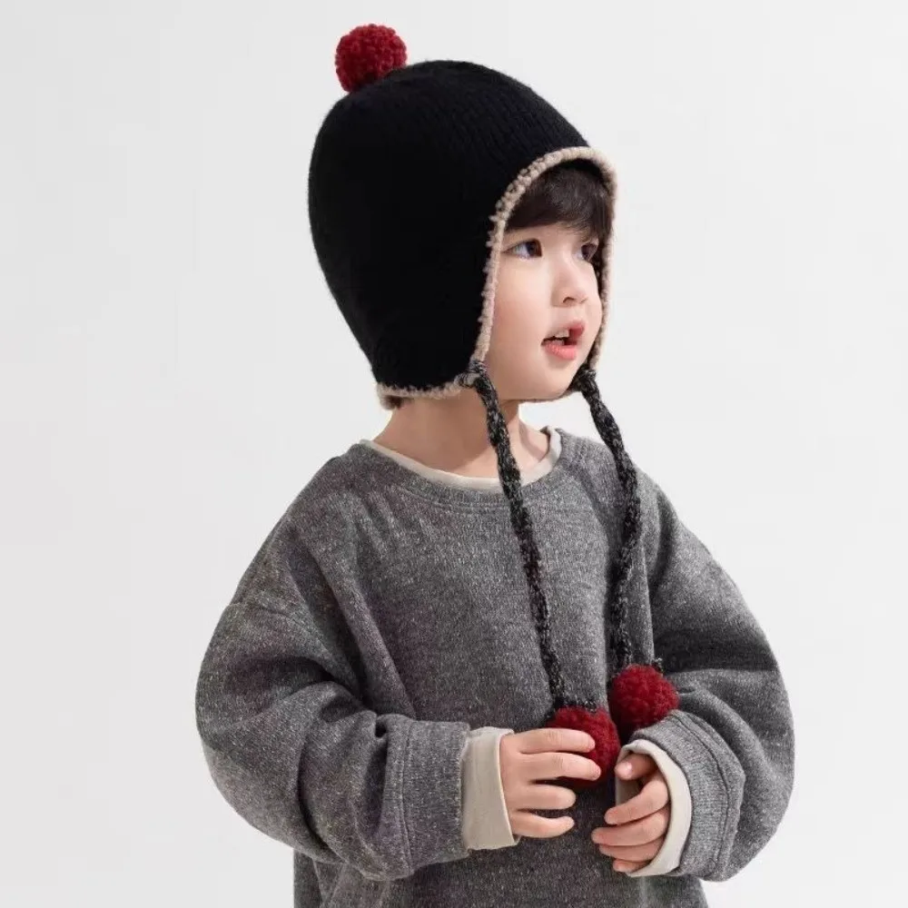 

New Knitted Pullover Cap Windproof Coldproof Beanie Hat Pompom Warm Knitted Cap Outdoor Sports