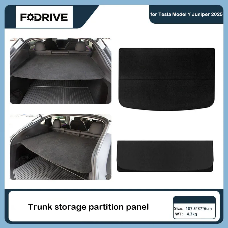 

For Tesla Model Y Juniper 2025 Trunk Cargo Cover Curtain Rear Luggage Carrier Retractable Partition Baffle Plate Accessories