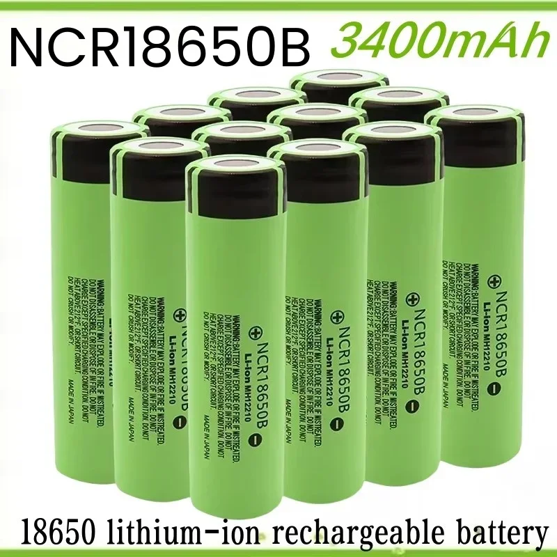 100% original new lithium-ion 34B NCR18650B 3.7V 3400mAh for flashlight USB 18650 rechargeable battery