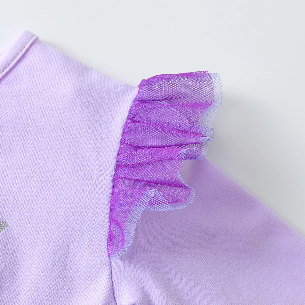 2024 New Princess Dress Mermaid Spring Autumn Girls Dress Ruffle Long-sleeved Children\'s Party Clothes Gradient Mesh Kids Dress