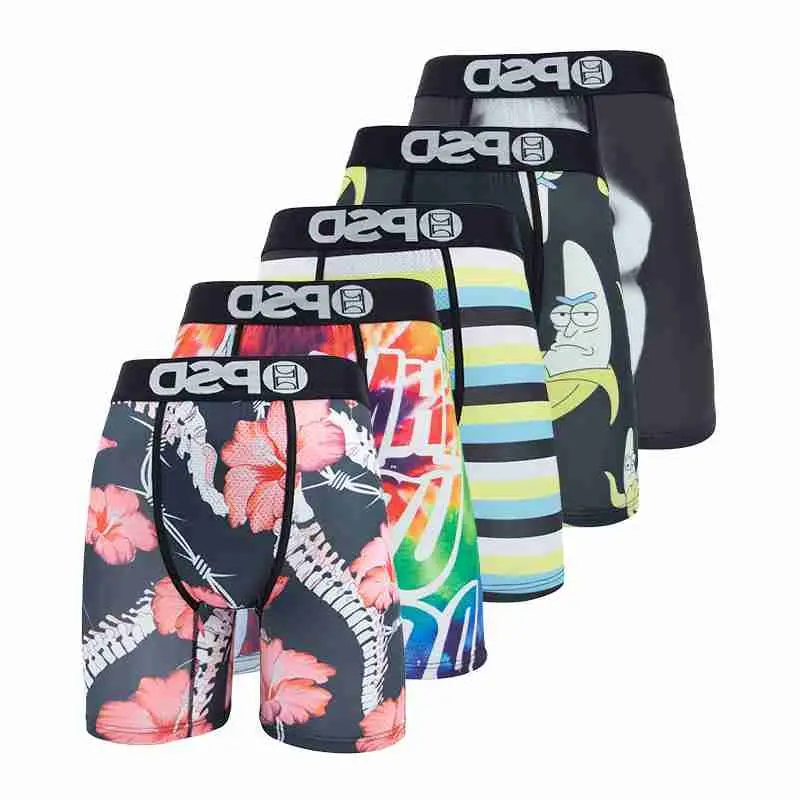 5PCS Sexy Men Underwear Boxer Cueca Male Panties Lingerie Men Underpants Boxershorts Boxerbriefs  Size  Briefs