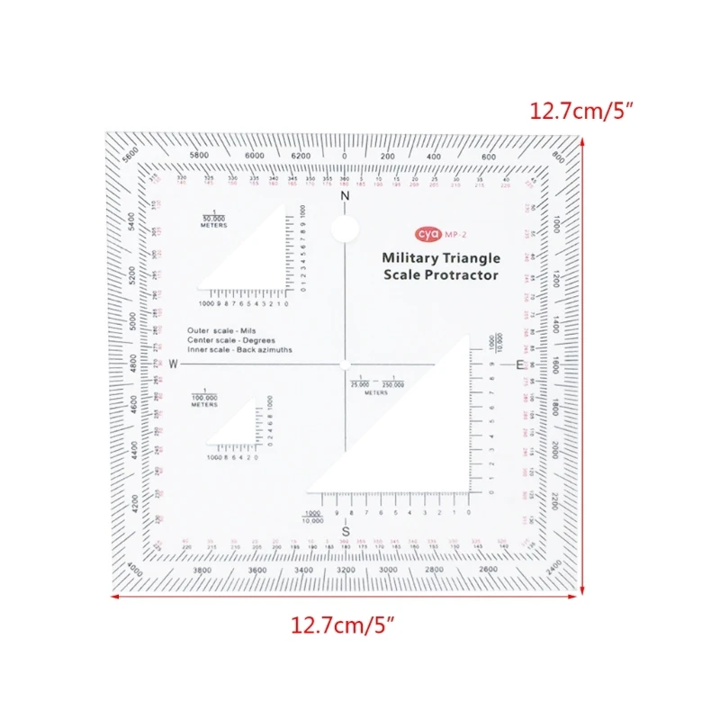 MilitaryProtractor for Sea/Land Navigation Adventures MGRS USNG Coordinate Scale TransparentTopographical Map Scale