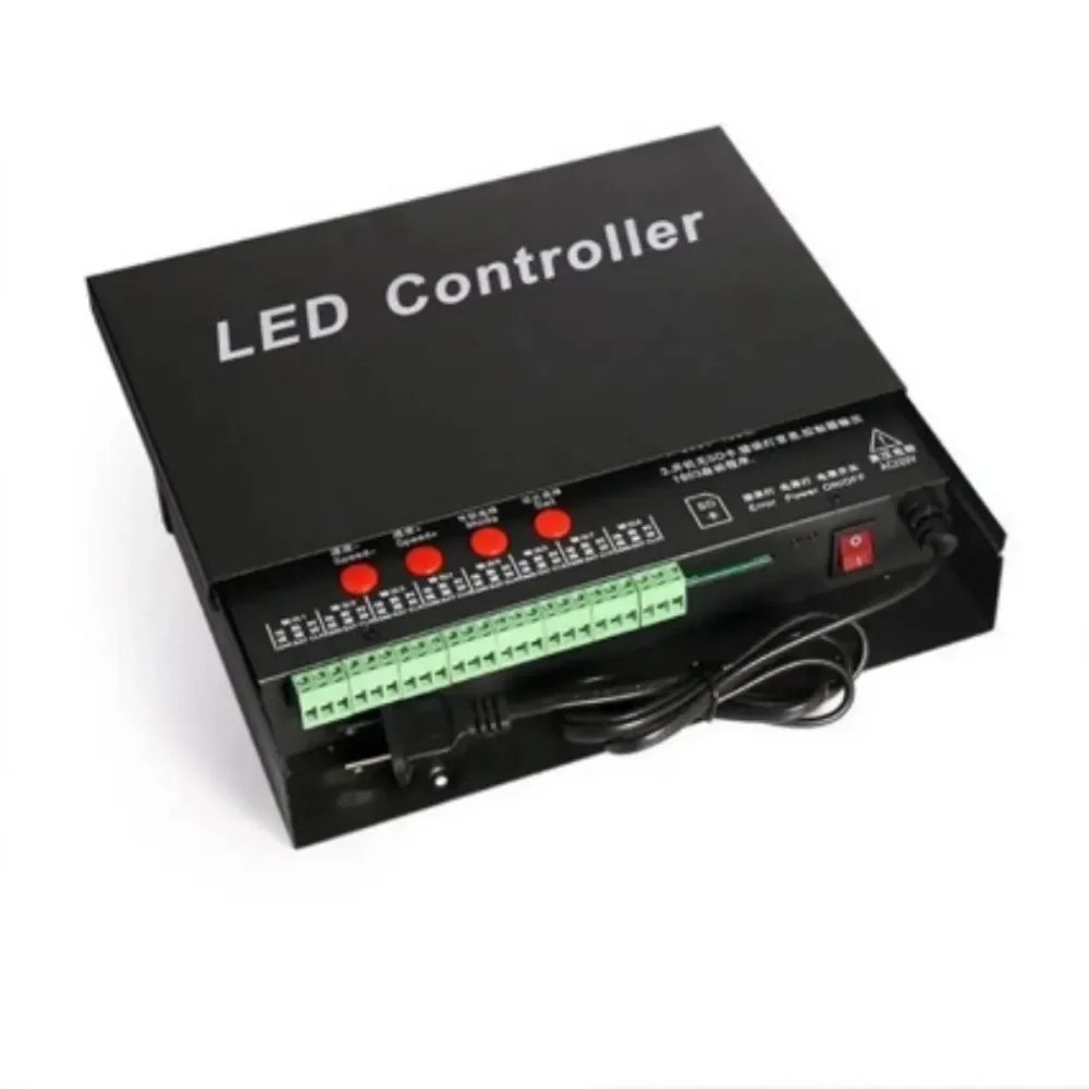 Imagem -06 - Controlador Full Color Pixel para Módulos de Tira Led Cartão sd Ws2801 Ws2811 Ws2812 2815 T8000 ca 110v220v dc 5v 12v 8192