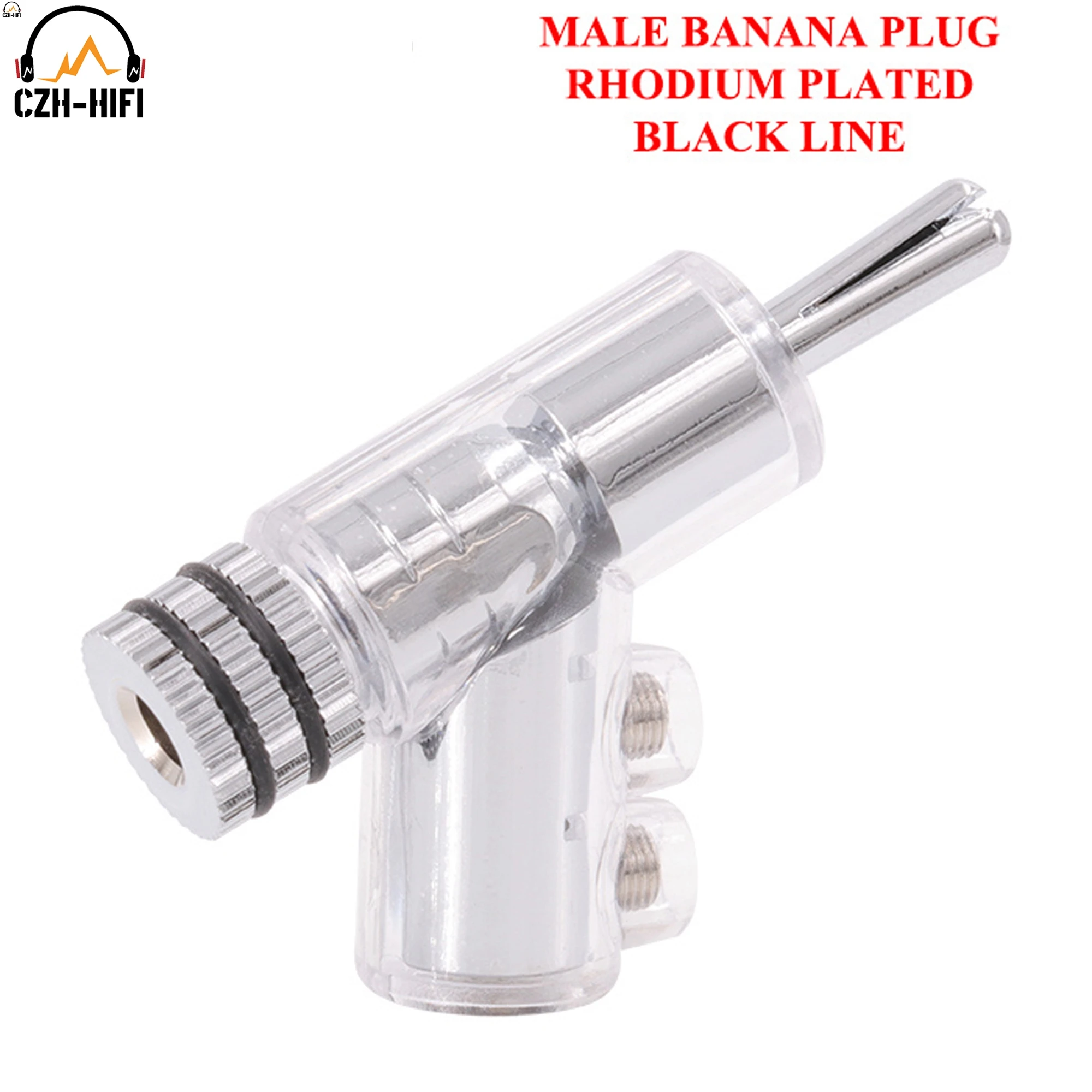 1pc High End Banana Plug Speaker Cable Wire Terminal Connector Audio Male Jack Gold Plated Rhodium Plated Brass  With Lock