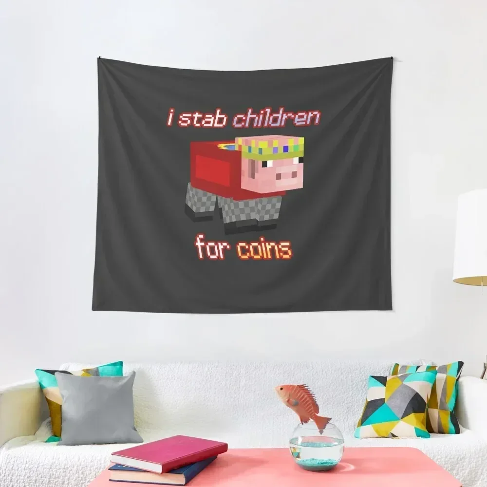 Technoblade I stab Children for Coins Tapestry Wall Deco Decoration Bedroom Wallpaper Tapestry