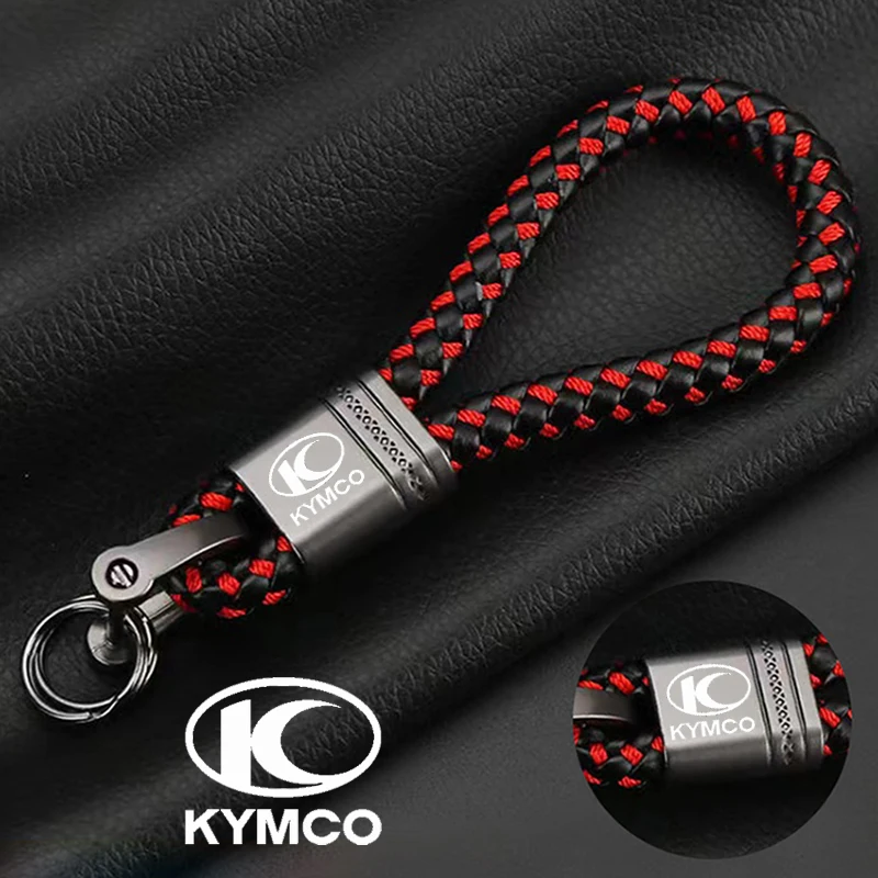 For KYMCO Xtown Downtown 300i Xciting 300r X Town AK550 Super Dink 125 Accessories Custom LOGO Motorcycle Braided Rope Keyring M