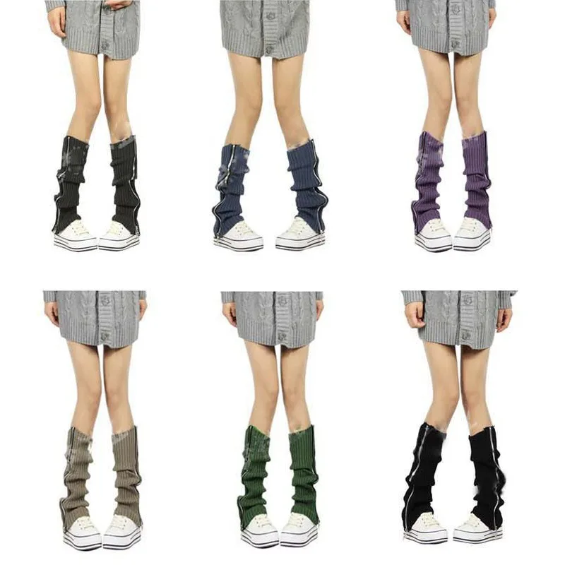 

Gothic Women's Striped Leg Warmers Lolita Long Socks Knitted Leggings Japanese Sweets Winter Socks Kawaii Arm Ankle Warmers Y2k
