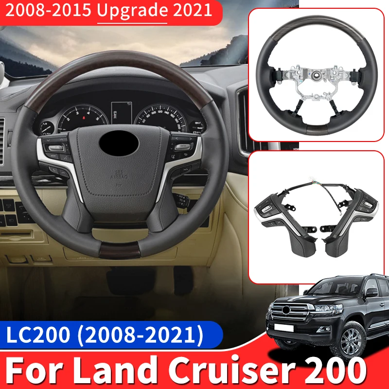 For Toyota Land Cruiser 200 2008-2021 2020 Steering Wheel Replacement Modification LC200 Upgrade High-End Decoration Accessories