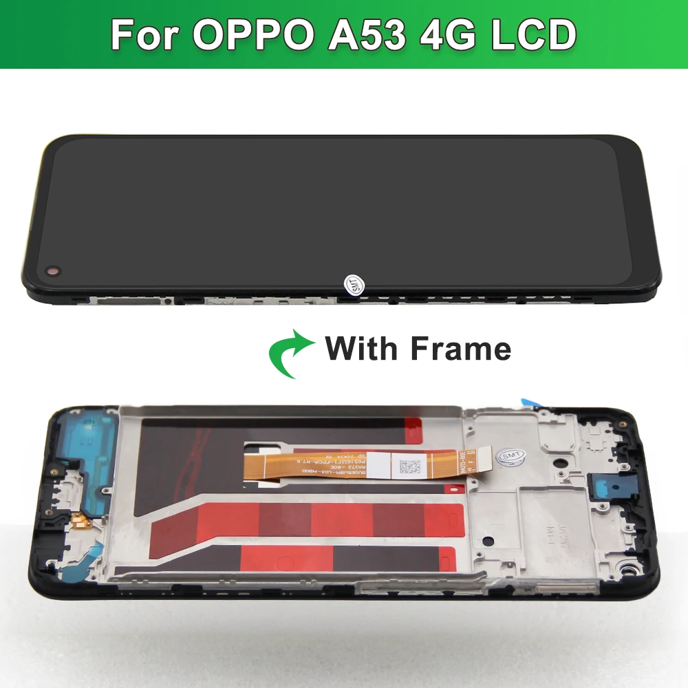 Display Screen for Oppo A53s Lcd Display Touch Screen Digitizer Assembly for Oppo A53s CPH2139 CPH2135 Screen Replacement +Frame