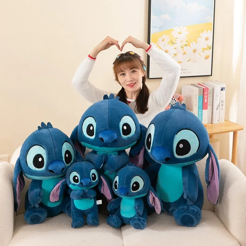 32 cm Kawaii Lilo Stitch morbido peluche bambola colore blu farcito figura peluche regali per bambini
