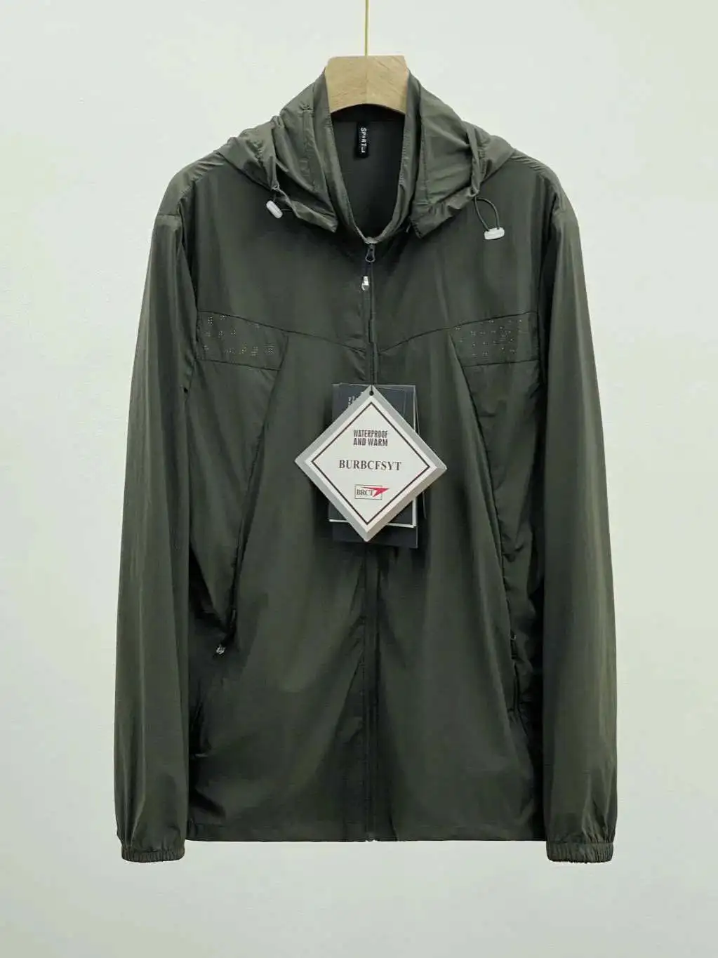 

Men's Outdoor Hooded Zipper Lightweight Elastic Qui Dry Breathable Sweat Absorbent Skin irt Sun Protection Jaet